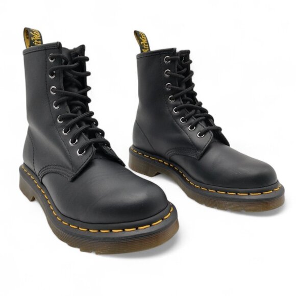 Dr. Martens Women's Size 6 Black 1460 Smooth Leather 8 Eye Lace Up Ankle Boots - Picture 1 of 16